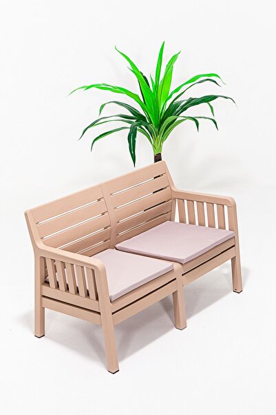 Modalife Lara Minderli 2 'li Bahçe Koltuğu - Cappucino