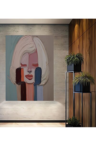 Teona Ahşap Dekoratif Ahşap Tablo Soyut Kabartmalı Kadın Tuval Duvar
