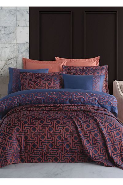 Dantela Luna Jacquard Bedspread - Brick Model