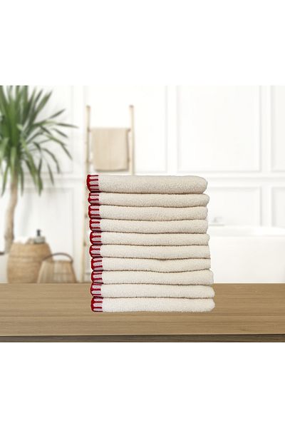 Lucy and Home 10 τεμάχια 100% βαμβακερό σετ πετσετών Shepherd's Stittched - Γάμος, Αρραβώνας, Υπόσχεση, Mawlid, Δώρο - 30x50cm