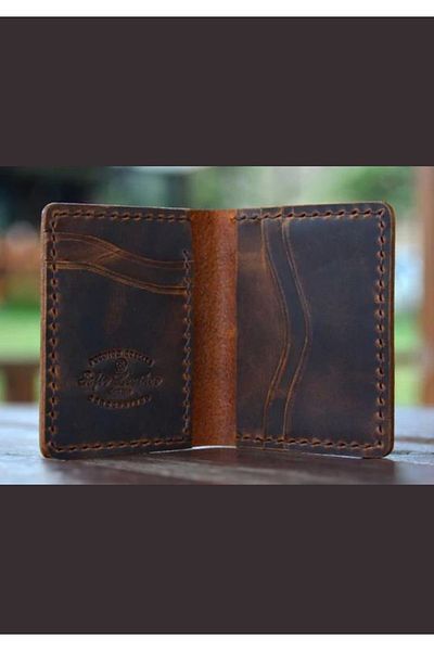 Safir Leather Πορτοφόλι Tan Crazy Leather Card Holder