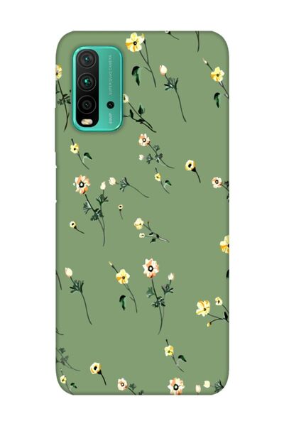CONSTRAİN Redmi 9t Çiçekli Yeşil Telefon Kılıfı