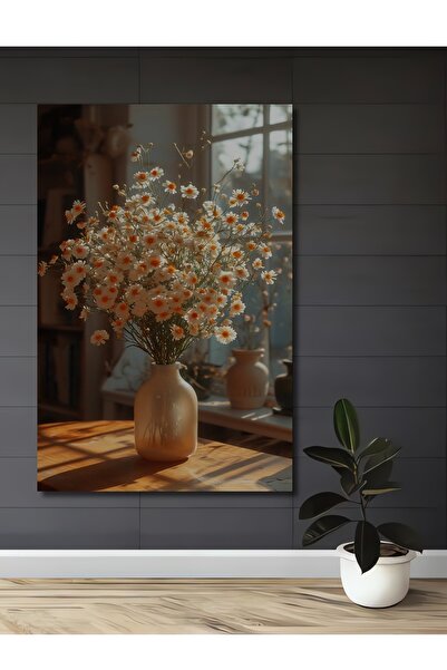 Teona Ahşap Dekoratif Ahşap Tablo Gün Işığı Ve Papatyalar