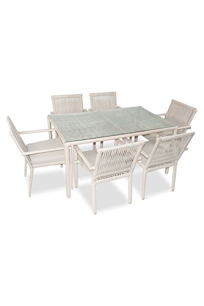VAVRATTAN Leros Rattan 6 Kişilik Yemek Takımı-kum