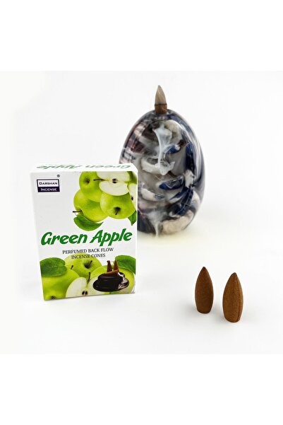 Darshan Incense GREEN APPLE Geri Akış (back Flow) Tütsü 10 Adet