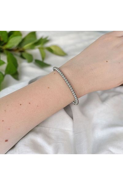 staınless steel Dorica Silver Beaded Steel Handcuffs