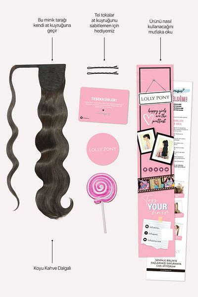 LOLLY PONY 65 Cm Fiber Wavy Ponytail Dark Brown
