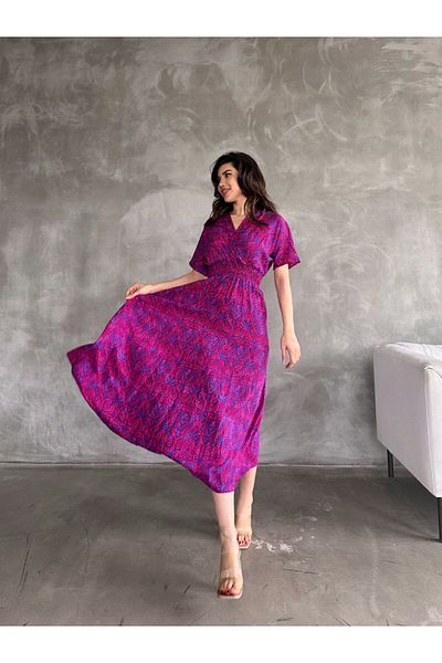 asur boutique Rochie din viscoză Gipeli cu model pentru femei Asur Boutique