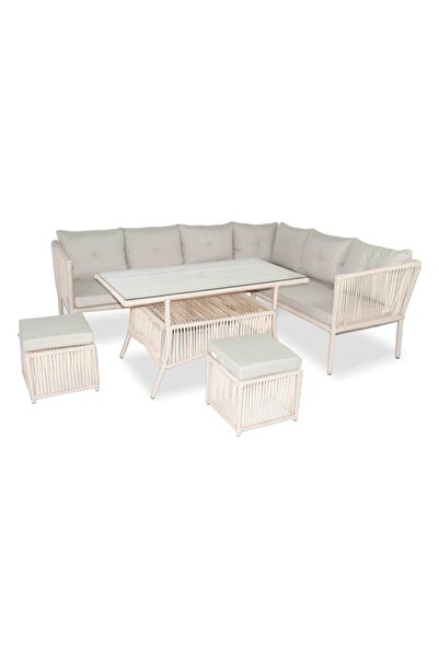 VAVRATTAN Shangai Xl Rattan Bahçe Balkon Köşe Takımı Keten