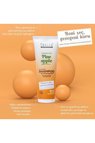 Thalia 250ml Pineapple and Scented Extract - Damaged Hair Care Shampoo