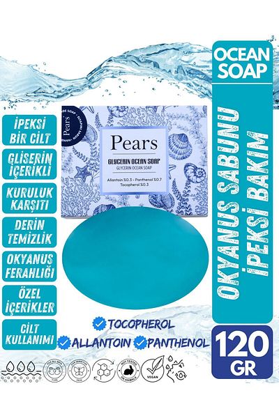 Pears Ocean Soap with Glycerin 120 gr + Pears Lemon Soap with Glycerin 120 gr