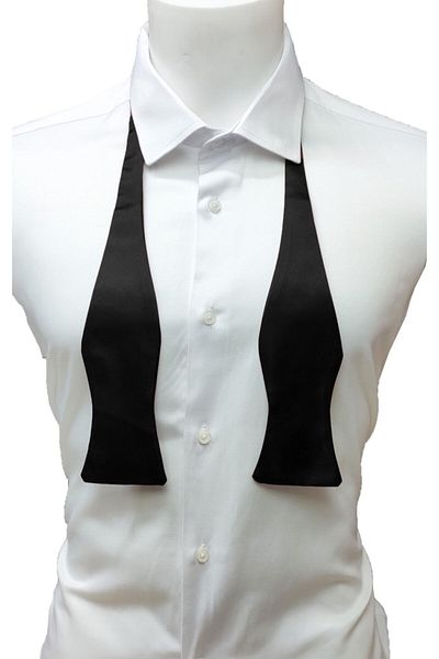 Elegante Cravatte Satin Fabric Black Bow Tie - Light French Design