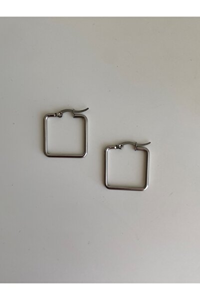 Owentis Çelik Silver Basic Kare Küpe -kararma yapmaz-