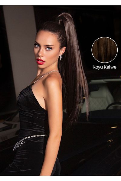 LOLLY PONY 55 Cm Fiber Straight Ponytail Dark Brown