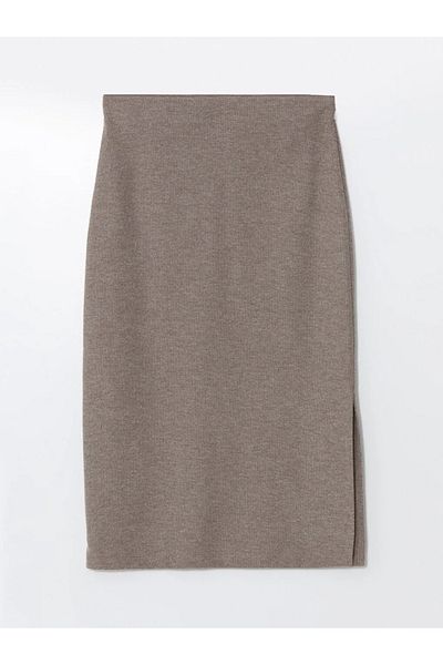 LC Waikiki Lcw Vision Mink - Women's Slim Fit Knitwear Skirt, Elastic Waist