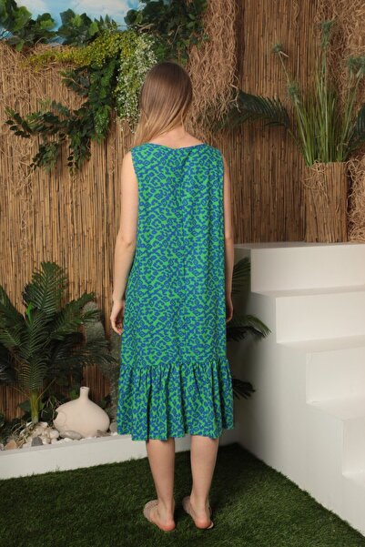 lovebox Καλοκαιρινό μίντι φόρεμα - ύφασμα βισκόζης, αμάνικο, νέα σεζόν 24VL078