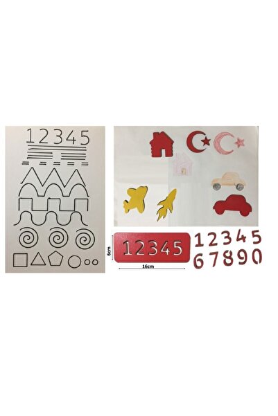 Trendy Toys Eğitici Ahşap Çizgi Çalışmaları Ve Sayılar Ip Geçirme Montessori El Kası Geliştirme