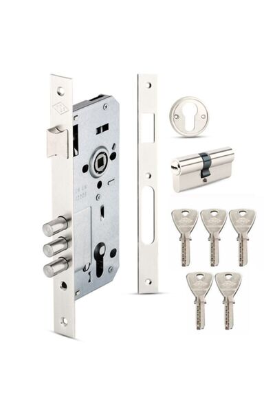 İto 2200/k 754k/68 Silindirli Tip Gömme Kilit Barelli 5 Anahtarlı 45 Mm