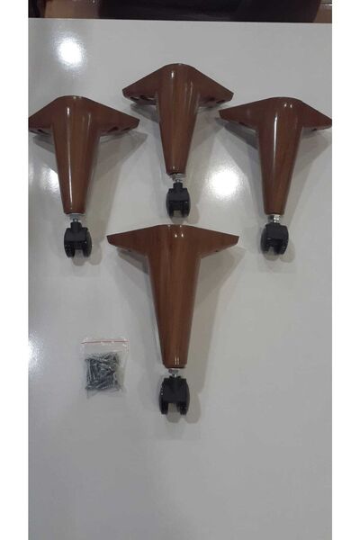 MUTLU ALIŞVERİŞ MERKEZİ Tekerlekli Sihirli Sehpa Masa Ayağı 360 Derece Dönebilen 20 Cm Lüx 4 Adet Açık Kahve Renk
