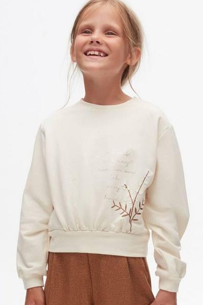 nk kids Момиче - Суитшърт с кръгло деколте и капчици