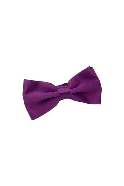 Brianze Purple Satin Bow Tie - Solid Color