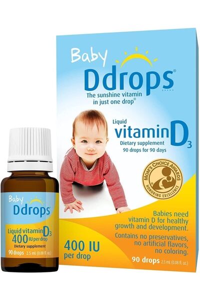 Genel Markalar Ddrops Baby, Liquid Vitamin D3, 400 Iu, 0.08 Fl Oz (2.5 Ml), 90 Damla