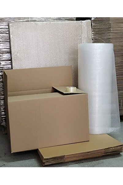 HBNC 40x30x30 5 Adet Koli Koli Bandı 5 Metre Patpat Balonlu Naylon Ev Eşyası ...