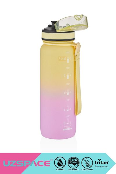 Uzspace 800ml New Dual Color Leak Proof Bpa Free Motivational Tritan Water Bottle with Lockable Lid