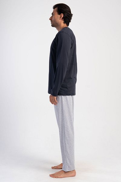 VİENETTA Men's Long Sleeve Pajama Set - 403258