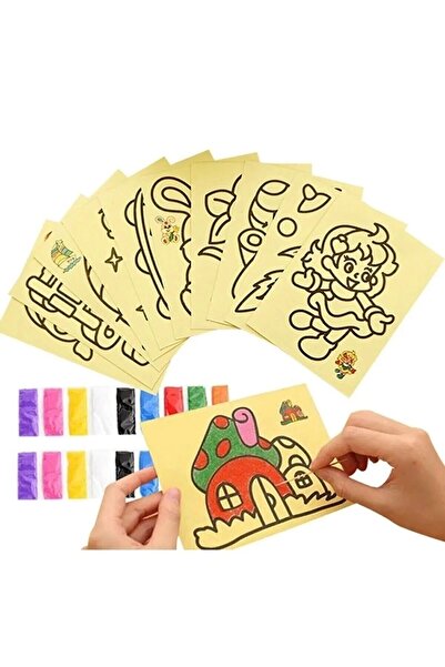 HOBBYRONS Kum Boyama Seti (10 adet) A4 Boyutunda