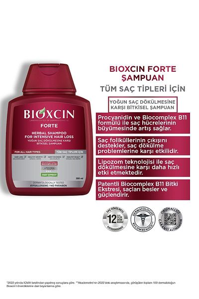 Bioxcin Šampon Forte - 4dílné balení, 300 ml Intensive SheDDing, Anti-šampon