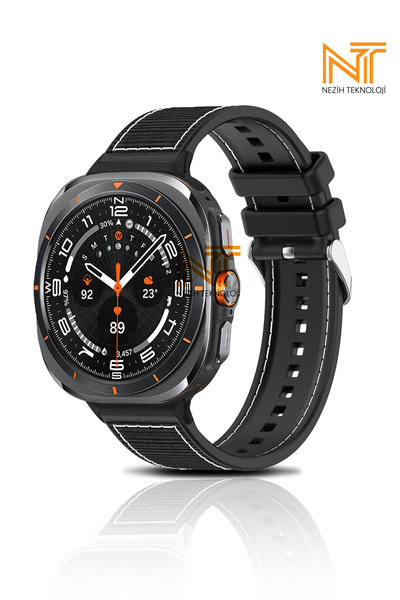 Nezih Case Samsung Galaxy Watch Ultra 47mm Uyumlu Dikişli Kompozit Tasarım Si...