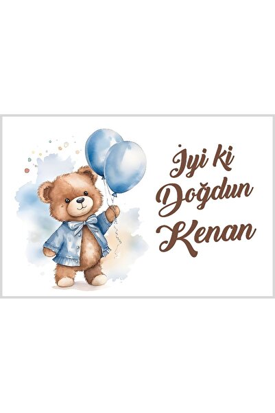 Live DijitaL Ayı Balon Temalı Doğum Günü Afişi