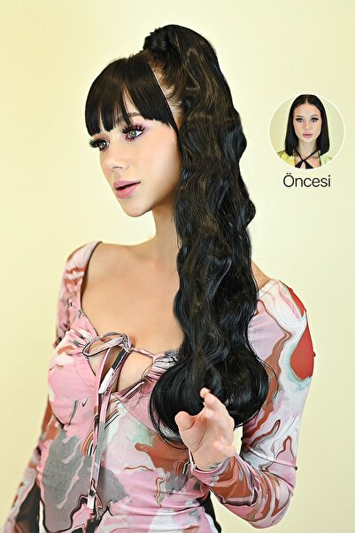 LOLLY PONY 55 Cm Fiber Wavy Ponytail Jet Black