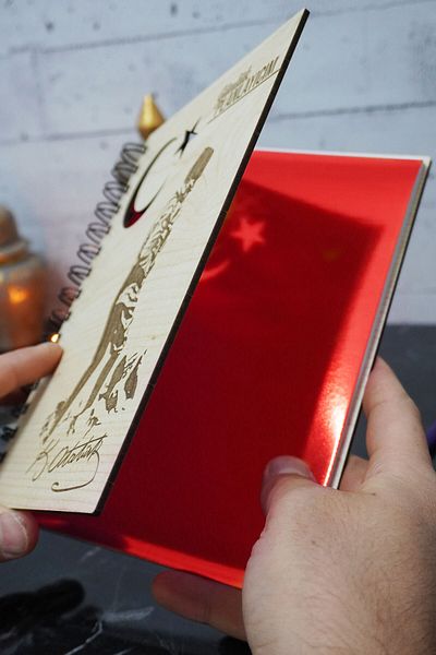 markcat Caiet de planuri din lemn Mustafa Kemal Atatürk - Planificator de agende fără timp pentru jurnal - A5