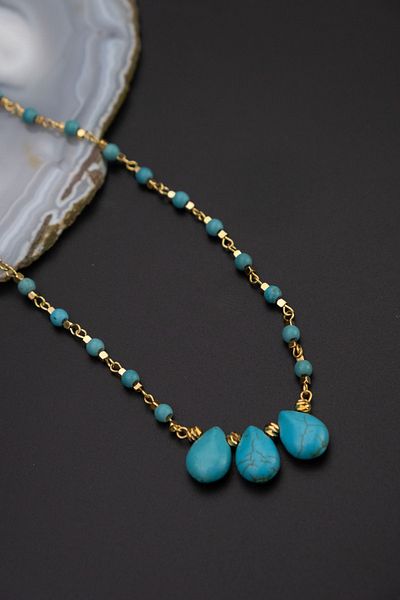 Serenite Turquoise Medusa Stone Necklace