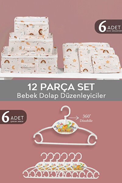 Meleni Baby 6'lı Valiz Düzenleyici Seti ve 6 Adet 360° Çocuk Askısı - Valiz, ...