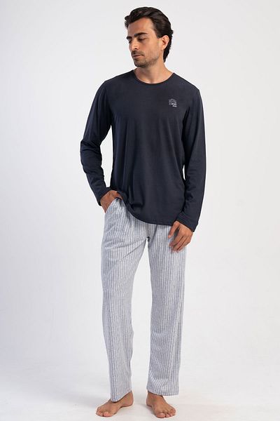 VİENETTA Men's Long Sleeve Pajama Set - 403258