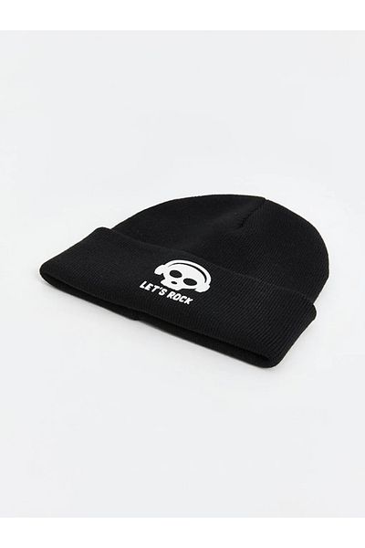 LC Waikiki Lcw Accessories New Black Printed Boys' Beret