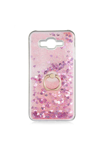 AQUA AKSESUAR Samsung Galaxy J7 Uyumlu Akışkan Simli Sıvılı Yüzüklü Parlayan ...