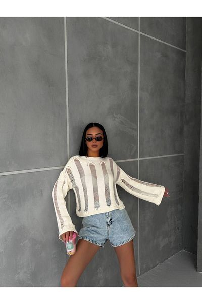 Elilook Pulover - Bej - Regular fit