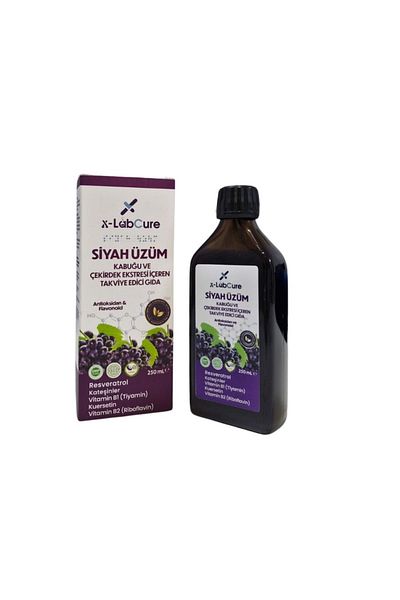X-LabCure 250 ml Black Grape Extract - Shell and Seed, Flavonoid, Antioxidant Glass Bottle