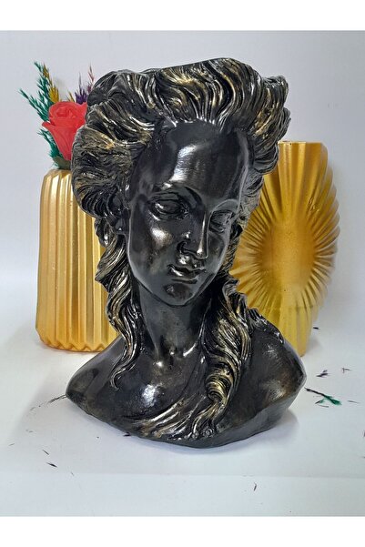 elvanhobi Julyet vazo, saksı gold eskitme 21 cm