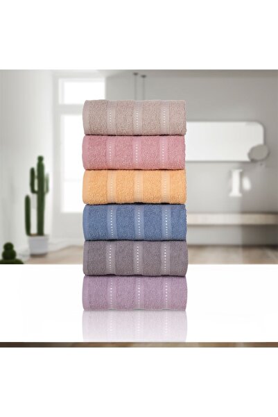 HOME MOD STORE طقم مناشف لليد والوجه والشعر مكون من 6 قطع من القطن 100% حامل مهر