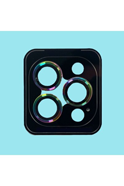 Turkuaz İPHONE 13/13 MİNİ UYUMLU KAMERA KORUYUCU LENS MERCEK ÇERÇEVELİ 3'LÜ SET
