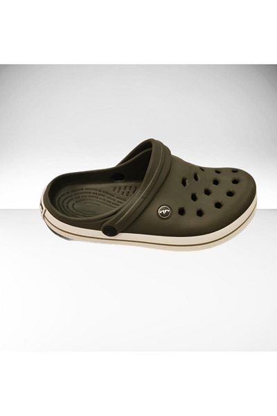 AkınalBella Men's Full Orthopedic Slippers - Khaki Cross, Casual for Doctor Nurse Cook