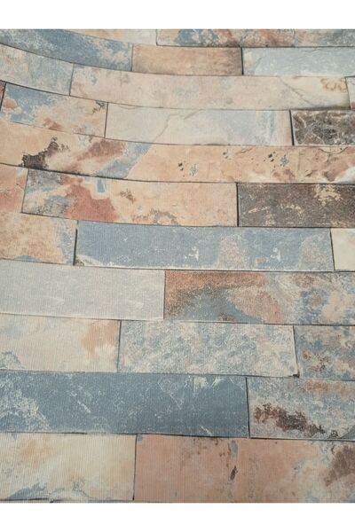 Oskar üç boyutlu taş desenli silinebilir duvar kağıdı 53 cm genişliğinde 10 m...