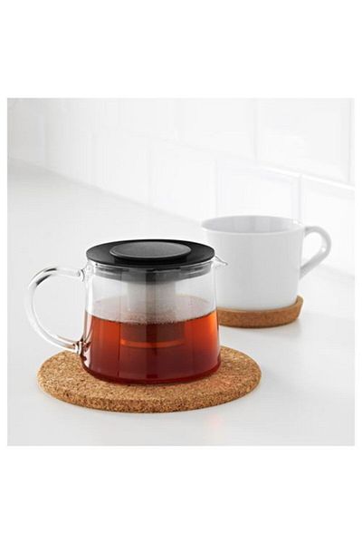IKEA Glass Teapot with Strainer Height: 10 Cm Ikea Heat Resistant Glass Teapot 0.6 Liter