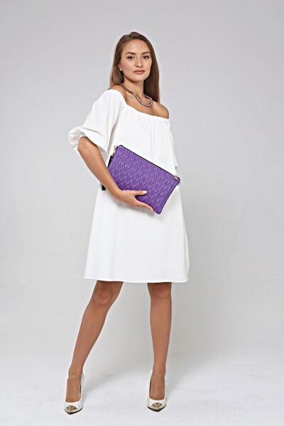 Morpelikan Дамска чанта тип портфолио - чанта през рамо с верижка