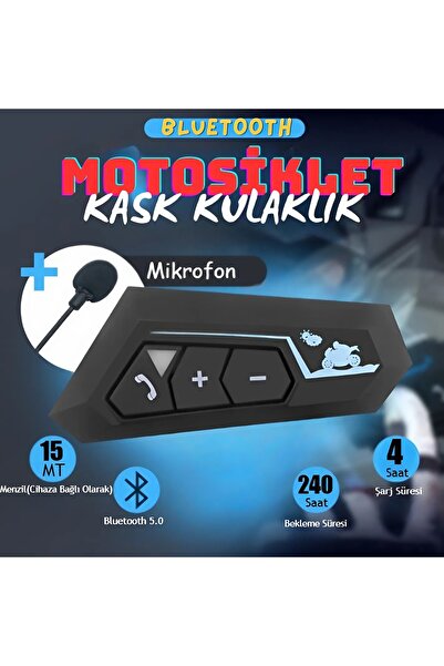 nextbuy Motorsiklet Kask İçin Kulaklık Bluetooth Mikrofonlu İntercom Su Geçirmez Motor Kurye Kulaklığı